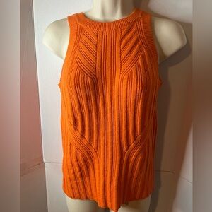 New With Tags Blush Noir Orange Sleeveless Ribbed Knit Top
